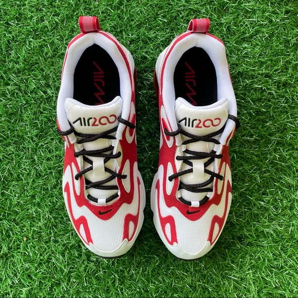 Nike Air Max 200 White / Black - Gym Red - Picture 2 of 9